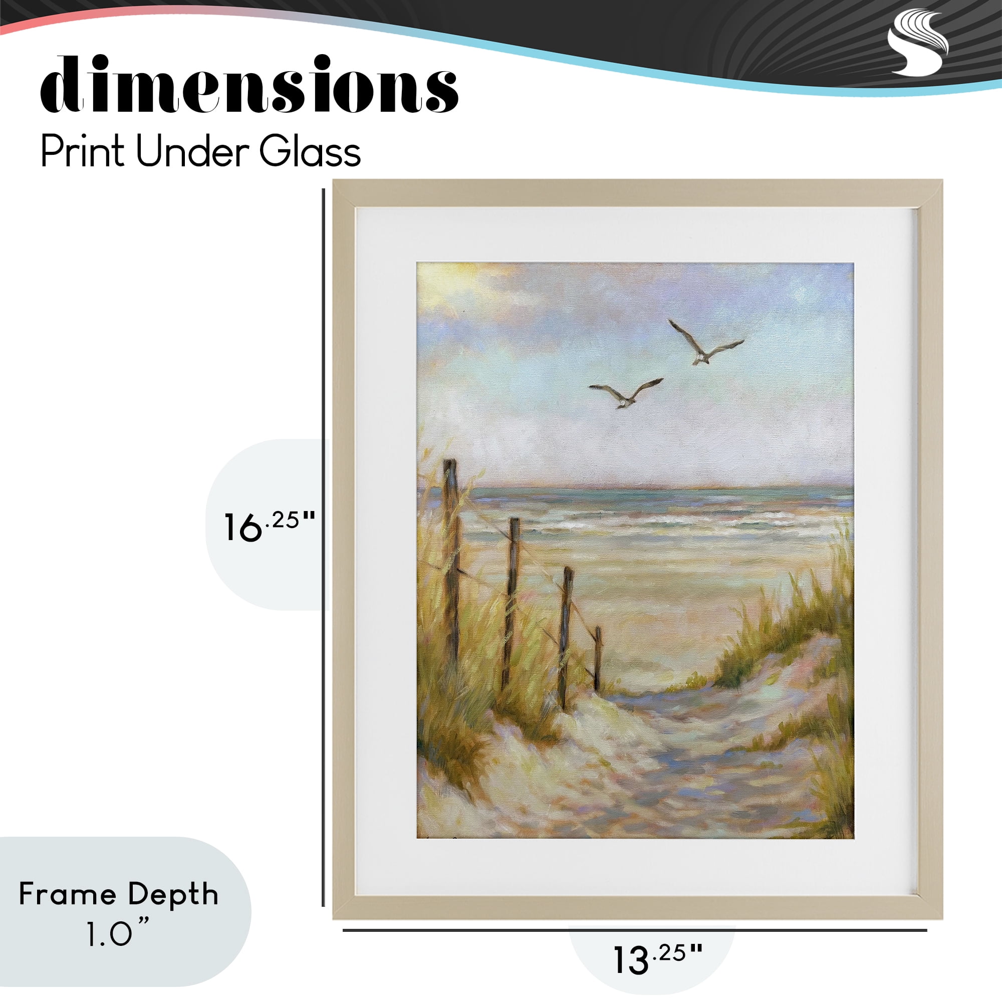 Stupell Industries Tranquility Beach Coastal Path Birch Framed Print Under Glass, design by Linda Sperruzzi