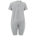 thumbnail image 5 of Special Needs Adaptive Clothing Jumpsuit For Adults, Short Sleeve Short Leg Bodysuit With Tube Access, Zip Back, XX Large, Grey, 5 of 9