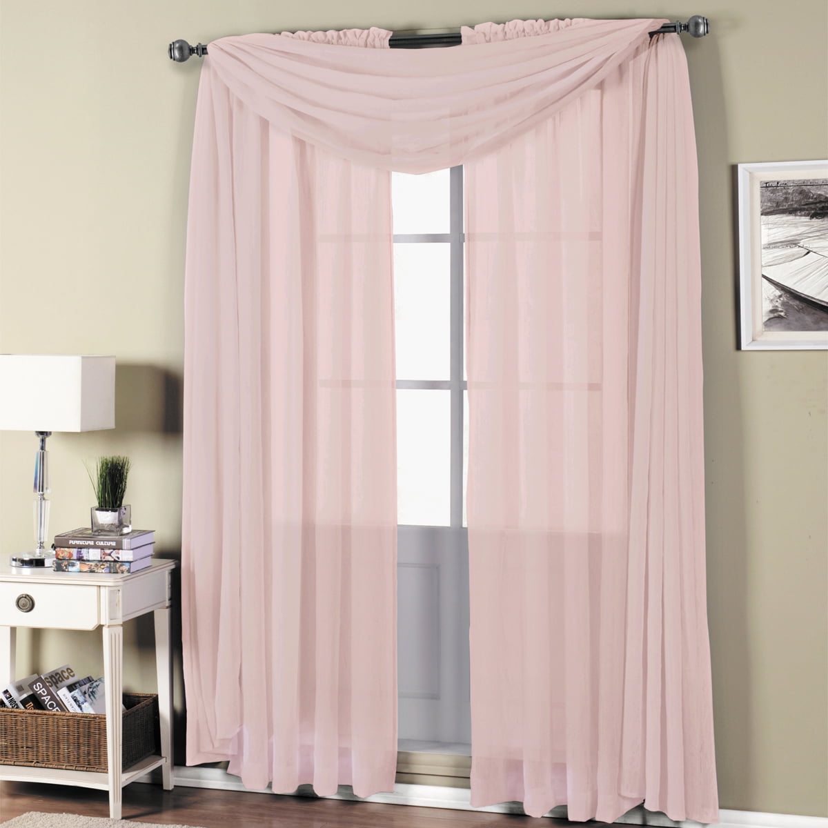 Cortina Sheer Elegance Negra Poliéster | Casanueva Deco