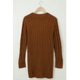 thumbnail image 3 of Women's Cable Knit Long Sleeve Sweater Button Open Front Cardigan Loose Outerwear with Pocket, 3 of 7