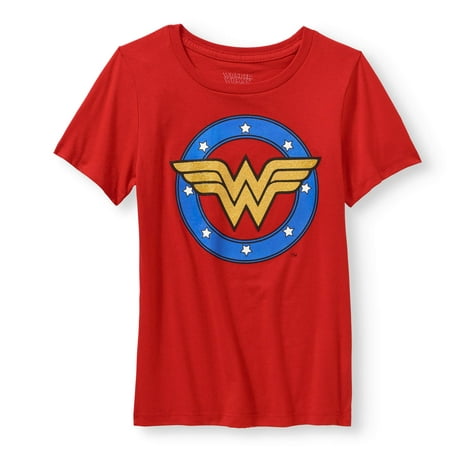 Glitter Wonder Woman Logo Graphic T-Shirt (Little Girls & Big Girls)