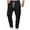 Black, variant on Mens Cargo Pants Solid Color Pocket Drawstring Elastic Waist Pants Black
