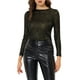 thumbnail image 1 of INSPIRAR CHIC Camiseta de Mujer de Manga Larga Brillante con Purpurina Metálica XS Negra Brillante, 1 of 7