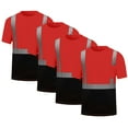 thumbnail image 2 of Plus Size Big & Tall, Men's 4PC Set Cotton Patchwork Crewneck Short Sleeve Pullover Casual Top Streetwear Summer Outfit | TOPLIU,Red 4XL, 2 of 7
