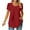 Red, variant on Giftesty Women's Comfortable Casual Round Neck Short Sleeve Print Top Blouse