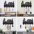 thumbnail image 6 of Camper Wall Mount Coat Rack Wooden Camping Key Holder for Wall 11.8×8inch Outdoor Key Rack Hanger Camping Key Hook Durable 5 Alloy Hooks for Camping Decor Accessories Travel Trailers Gift, 6 of 9