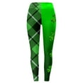 thumbnail image 4 of Arlun St. Patrick's Day Leggings for Women Trendy Checkered and Shamrock Printed Stretch Yoga Pants High Waisted Slim Fitting Sports Fitness Casual Leggings Light Green S, 4 of 5
