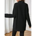 thumbnail image 4 of Pregnant Women Long Sleeve Loose Shirt Half Zipper High Neck Casual Pregnancy Pullover, Black XXL, 4 of 7