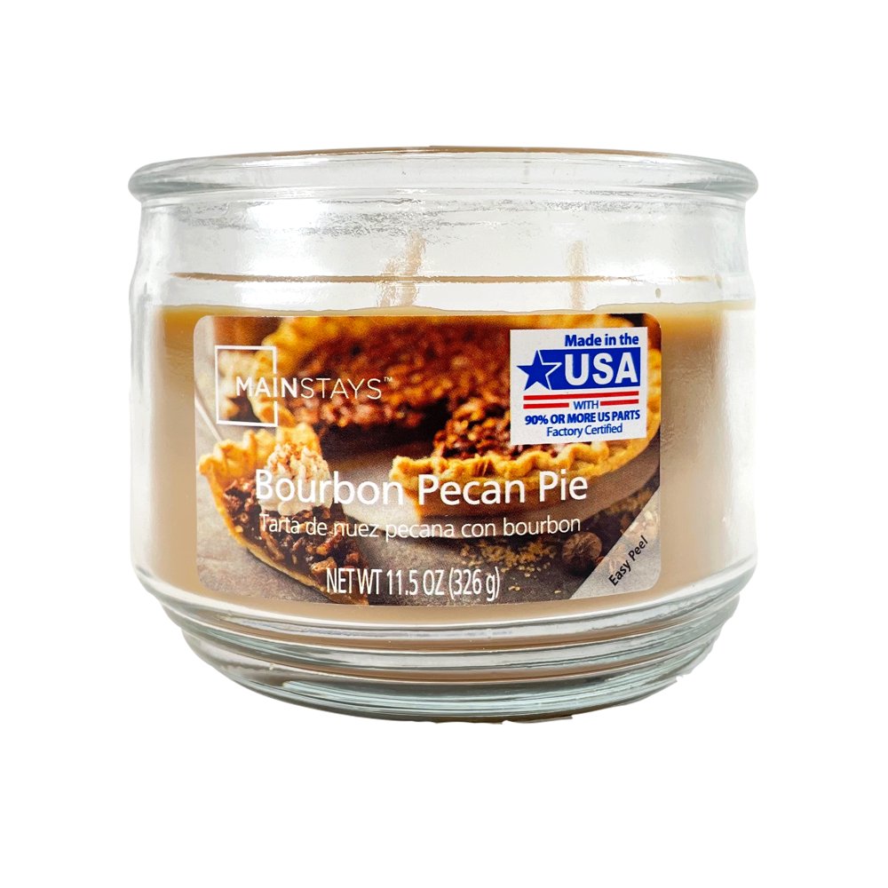 Mainstays Bourbon Pecan Pie 3Wick Glass Jar Candle, 11.5 oz. Walmart