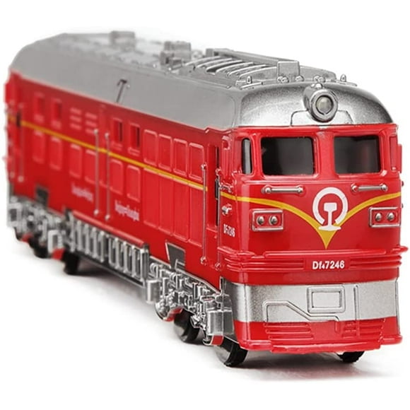 KATEA Horn Sounding Train Toy Kids from 3 to 5 Years Old with Flashing Head Light, Mediun-Size Fun Plastic Train Engine Toy with Battery for Kids 5-7 Christmas Birthday Gifts to Your Child(red)