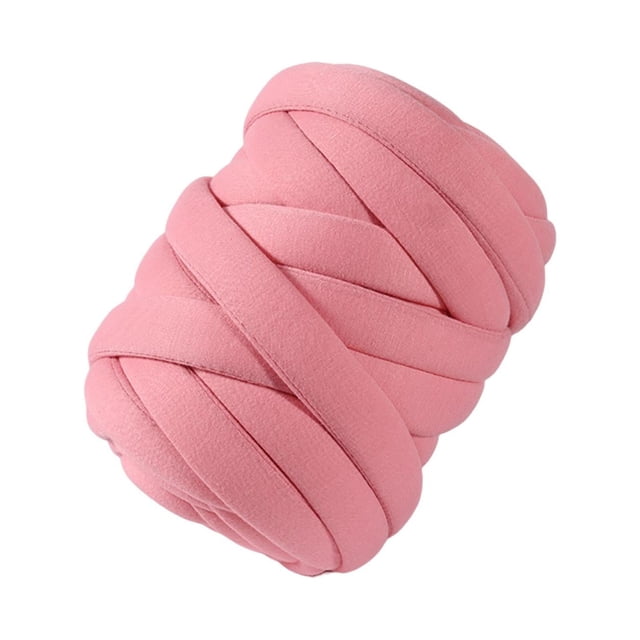 Hilo grueso de 250 g, hilo gigante de 25 mm para tejer a mano, hilo tubular, hilo voluminoso para mantas. Rosa