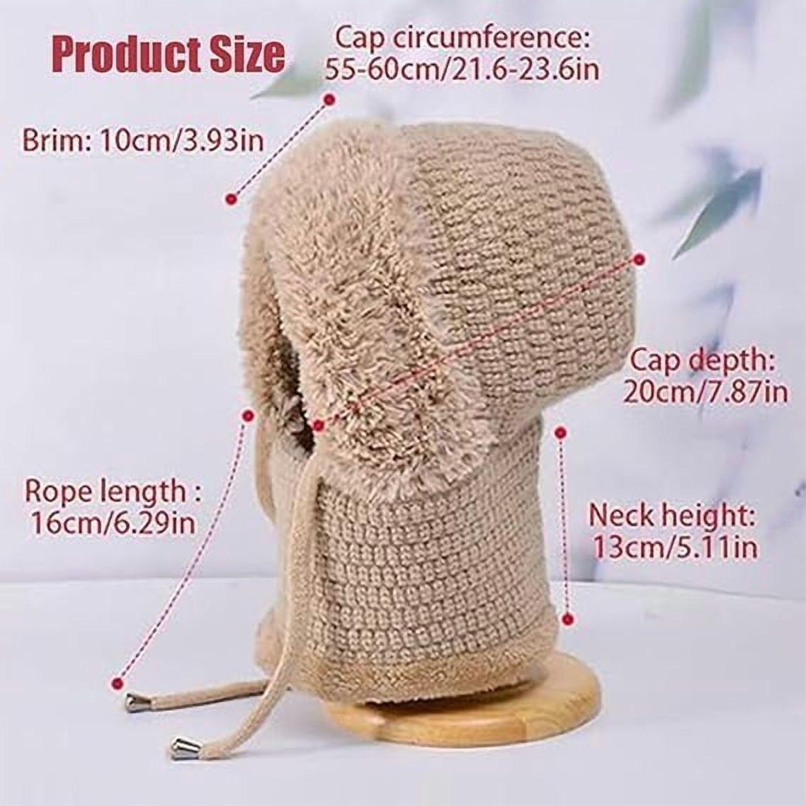 3 in 1 Beanie Hat with Scarf and Mask, Women Outdoors Windproof Scarf Hat, Winter Fleece Ski Balaclava