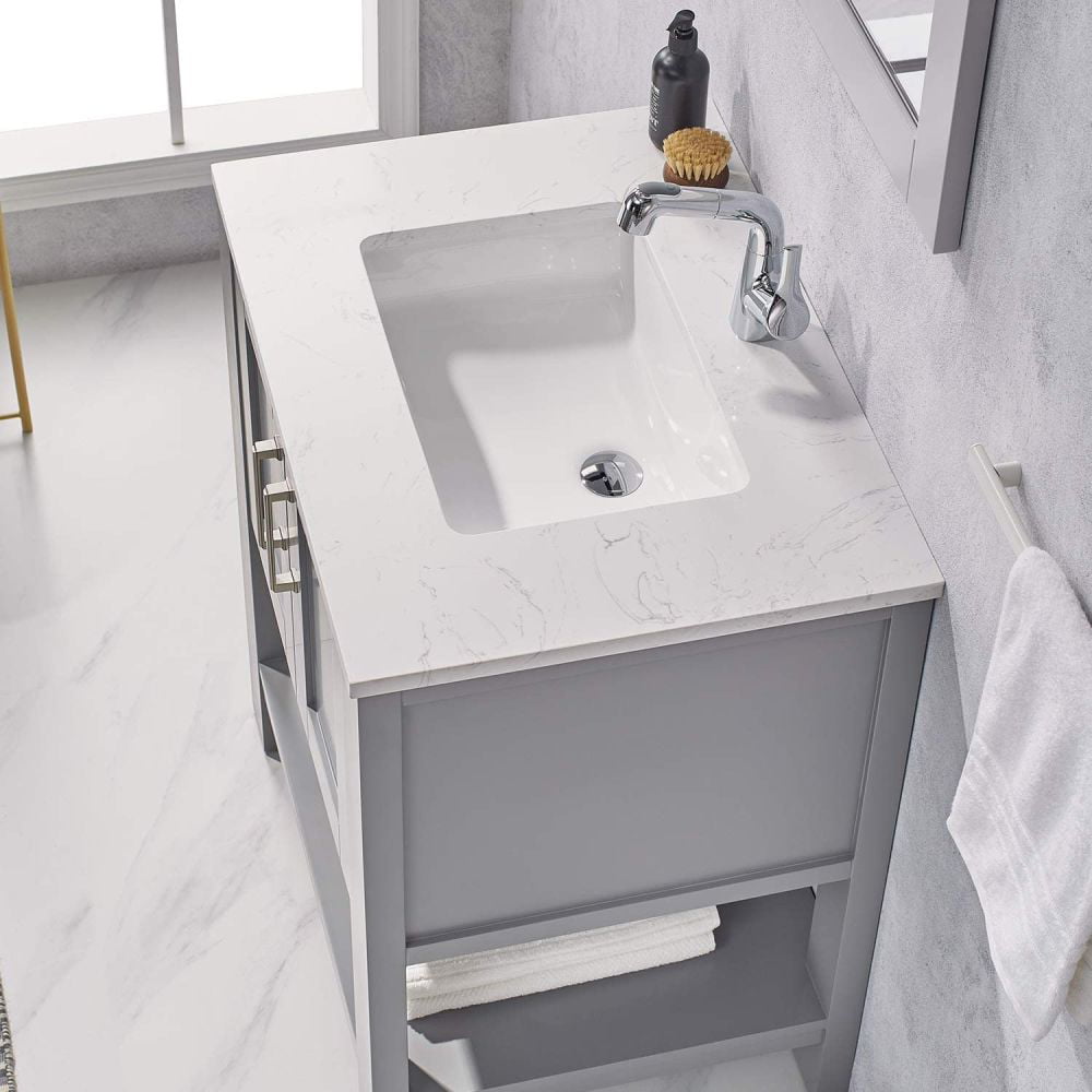 Designer Bathroom Vanity Basin Sink Unit Storage 550mm White Gloss 