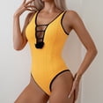 thumbnail image 4 of sovlvnd Save up to 65% Women's Sexy Trendy Retro Bow Solid Color SPlus Size wimsuit Conservative Jumpsuit Bodysuit Casual Loose Swimsuit, 4 of 8
