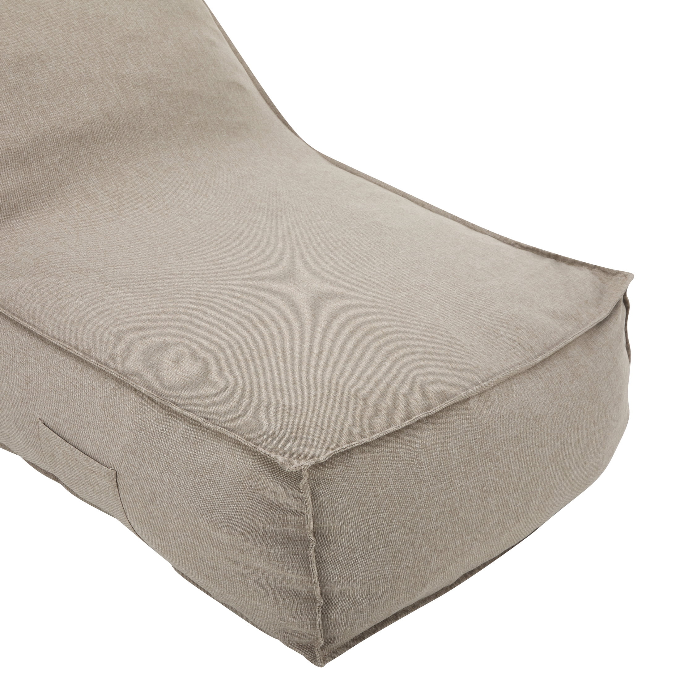 Christopher Knight Home 48" Outdoor Bean Bag Lounge Chair, Plush Foam Filled, Patio Garden Seating, Beige