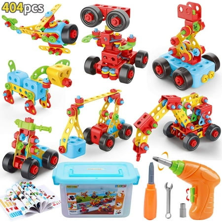 Building Toys, 404 Pieces STEM Toys Kit Creative Construction Engineering Learning Set...