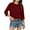 Wine, variant on 3/4 Length Sleeve Tops for Women Crew Neck Solid Shirts Loose Lightweight Tees Business Casual Outfits Fashion Trendy Loungewear Casual Blouses Solid Color Tshirts Brown S