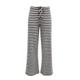 thumbnail image 2 of JUUNthy Womens Striped Lounge Pants, High Waist Wide Leg Stretchy Loose Fit Soft Casual Home Trousers Black S, 2 of 9