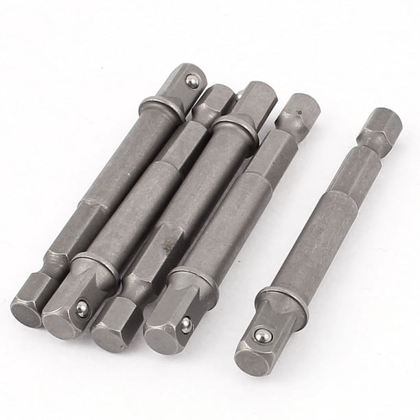 Adaptador de socket de taladro de extensión de potencia de 5 piezas con vástago hexagonal de 1/4"