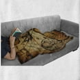 thumbnail image 5 of World Map Soft Flannel Fleece Blanket, Pirate Mapping of Treasure Island Nautical Navigation Geography, Cozy Plush for Indoor and Outdoor Use, 50" x 70", Pale Caramel and Sand Brown, by Ambesonne, 5 of 5
