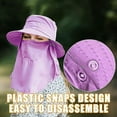 thumbnail image 4 of 1Pc Sun Hats, Fishing Hat, 0+ Breathable Wide Brim Summer UV Protection Hat for Women with Visor and Neck Flap, Purple, 4 of 7