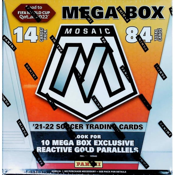 2021-22 Panini Mosaic Road to FIFA World Cup Qatar Soccer Factory Sealed Mega Box 84 Cards