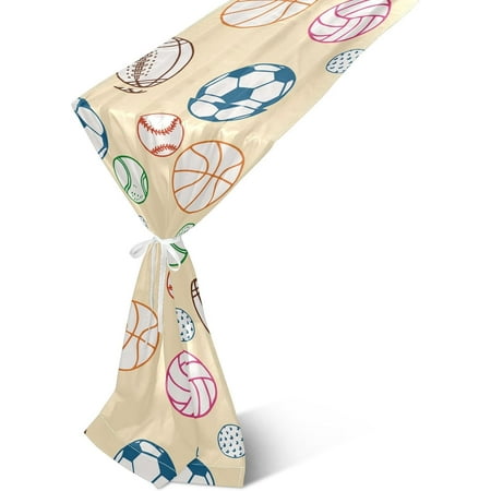 

Hyjoy Table Runner Cartoon Football Soccer Machine Washable Non-Slip Farmhouse Table Runners for Dinner Party Holidays Home Decor 13 x 70 Inch