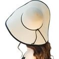 thumbnail image 2 of Womens Wide Brim Straw Hat Big Floppy Foldable Roll up Cap Beach Sun Hat UPF 50+, 2 of 6