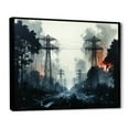thumbnail image 2 of Designart "Stormy Cityscape With Ebony Edges Of Power Lines" Power Lines Floater Framed Canvas Prints, 2 of 5