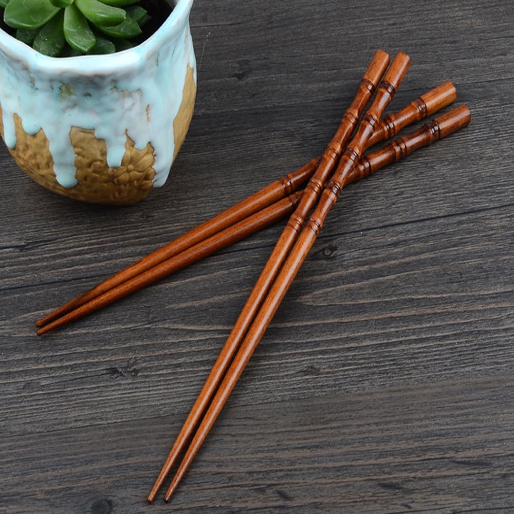 2 Pairs Chopsticks Vintage Art Wood Gift Set Beautiful Natural Handmade Craft! 
