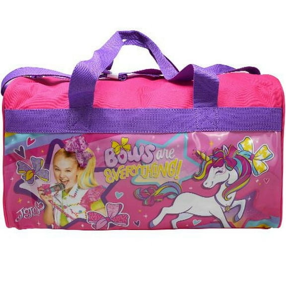 JoJo Siwa 600D Polyester Duffle Bag with printed PVC Side Panels