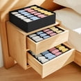 thumbnail image 2 of 2 Pack Underwear Drawer Organizer, 48 Cell Fabric Foldable Dresser Organizer for Closet Organizers and Storage Boxes for Socks, Ties Black, 2 of 6