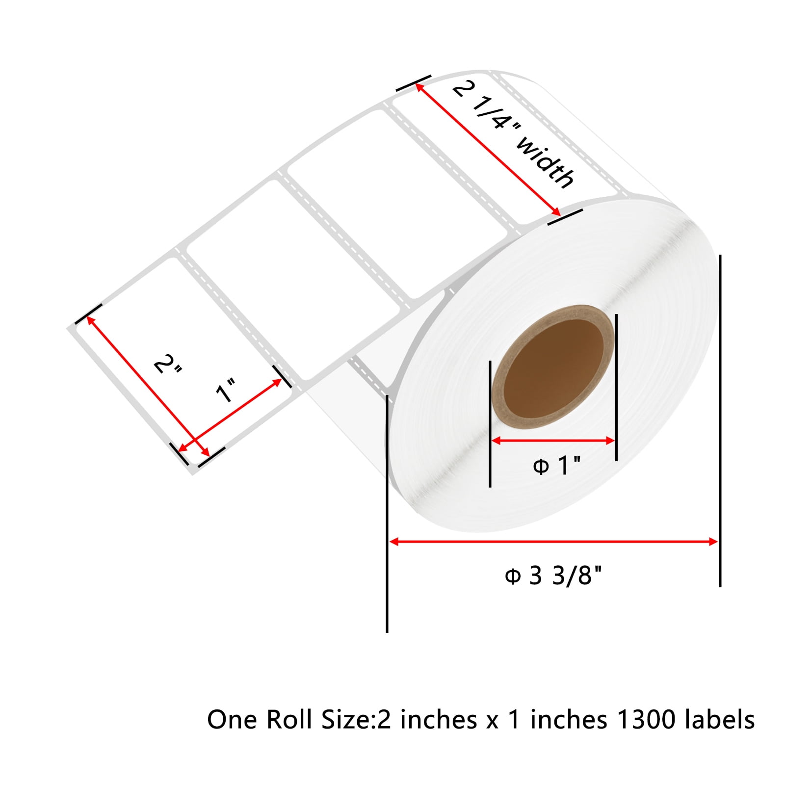 GREENCYCLE 8 Roll (1300 Labels/Roll) Compatible Direct Thermal Paper Label 2x1 inch 1'' Core Blank Shipping Address Barcode Multi-function Labels For Zebra GK420D LP-2844Z LP-2824 Label Printer