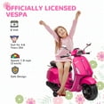 thumbnail image 4 of Qaba Vespa Licensed Electric Motorcycle for Kids, 6V Toddler Motorcycle with Music, FM Radio, Headlight, Single Button Start, Pink, 4 of 10