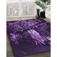 thumbnail image 3 of Ahgly Company Machine Washable Indoor Round Transitional Deep Purple Area Rugs, 3' Round, 3 of 7