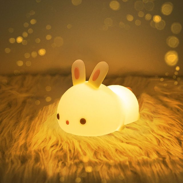 Lámpara YOTOZU Cute Bunny recargable por USB, 16 colores, para niños