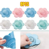 8 Pack Silicone Hair Catcher Drain Cover with Suction Cups, Ideal for Bathroom, Bathtub, & Kitchen Showers