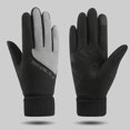 thumbnail image 4 of Dyfzdhu Women Winter Fleece Thickening Elastic Edge Cold Proof Outdoor Driving Riding Sports Non Slip Touched Screen Gloves Unisex Black, 4 of 4
