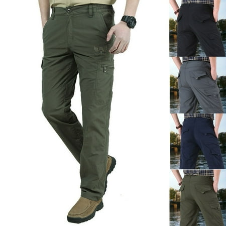 QATAINLAV Prime Today Mens Stretch Tactical Pants Casual Straight Leg Ripstop Cargo Pants Solid Color Multi Pocket Work Trousers Outdoor Hiking Pant Gray XXXL