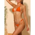 thumbnail image 2 of DARING DIVA Women's Halter Tie Side Bikini Sets, 2 Pieces Swimsuit L Fluorescent Orange, 2 of 6