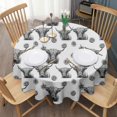 thumbnail image 3 of White Highland Cow Lemon Pattern Round Tablecloth 60"x60",Wrinkle Wipeable Table Cloth for Kitchen Dining Room Picnic Patio Party, 3 of 6