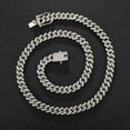 thumbnail image 3 of Male Zircon Cuban Chain Necklaces for Men Women Hip Hop Silver Teen Jewelry 8MM 18inch, 3 of 6