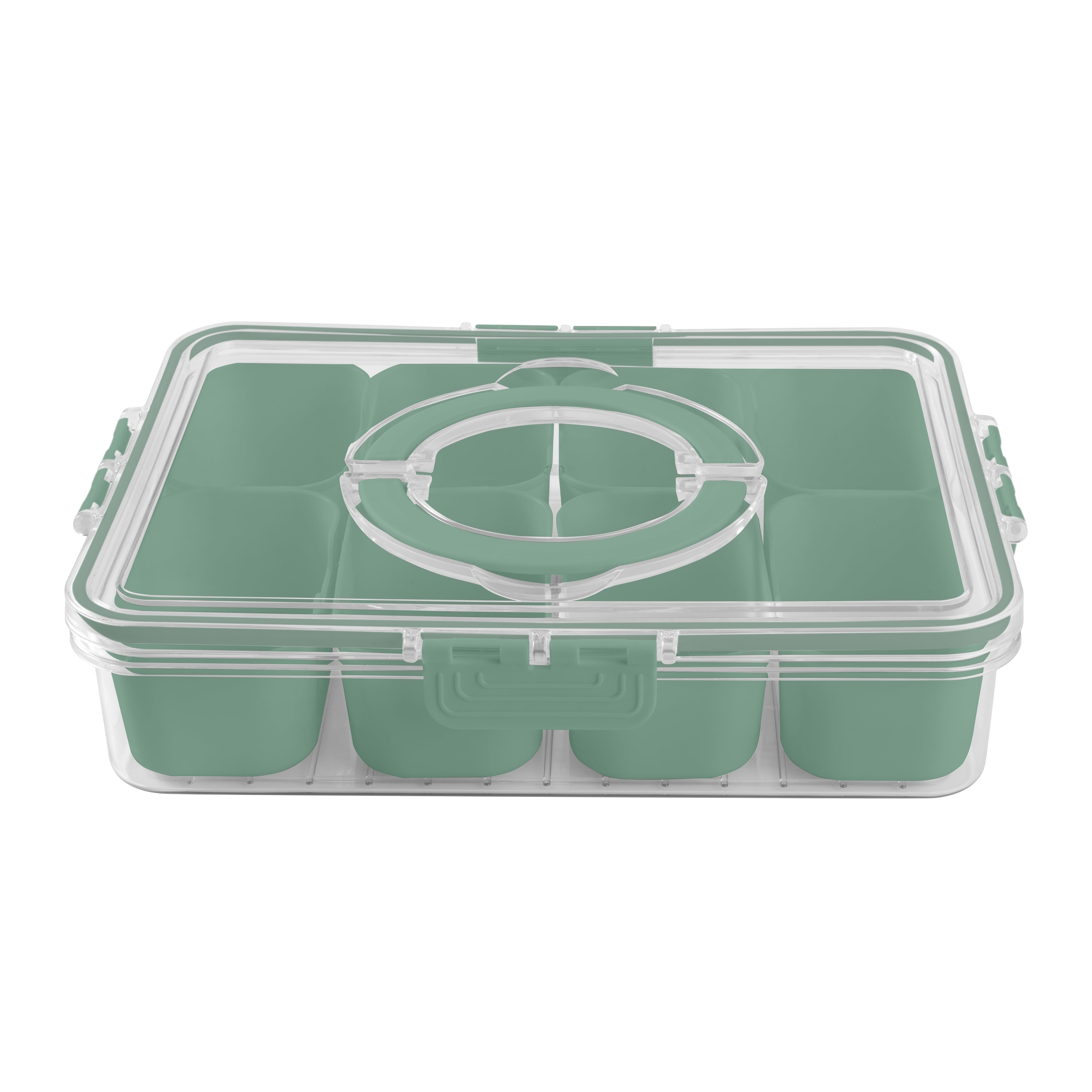 (4 pack) Cook With Color Snackle box for Kids Lunch Box and Snack Container, Sage