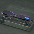 thumbnail image 2 of Rimless Bifocal Reading Glasses Tinted Blue Light Blocking Readers Mens Womens, 2 of 5