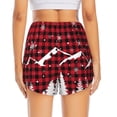 thumbnail image 4 of Uemuo Christmas Tree Buffalo Plaid Pattern Women's Athletic Shorts High Waisted Running Shorts with Liner Pockets Gym Elastic Workout Shorts-Large, 4 of 9