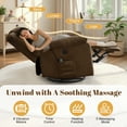 thumbnail image 3 of Lnsenfin Manual Swivel Rocker Recliner Chair with USB Ports Chenille for Living Room,Brown, 3 of 7