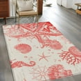 thumbnail image 3 of Coastal Red Area Rug 4x6 Washable Rug Non Slip Nautical Coral Seahorse Starfish Shell Large Area Rug Indoor Floor Carpet for Entryway Bedroom Kitchen Living Room Home Office Dining Room Nursery, 3 of 8