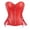 Red, variant on Women's Faux Leather Sweetheart Strapless Corset Top, JIANLAI Front Zipper Side Lace Up Boned Waist Cincher Bustier