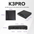 thumbnail image 3 of We2USat K3 Pro Smart TV Box, 4GB RAM 32GB Storage, 6K Ultra HD, Dual Band WiFi, Bluetooth 5.0, Voice Control Remote, 3 of 4