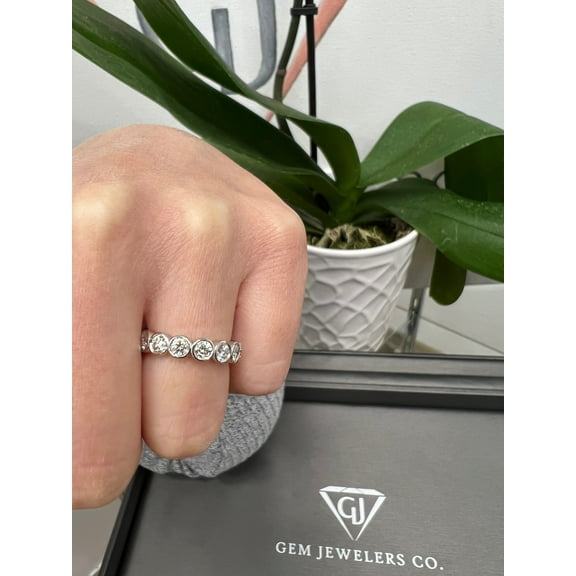 Christi - 3 Carat Bezel Set Round Cut Diamond Eternity Band